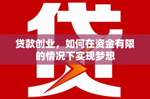 九龙贷款创业，如何在资金有限的情况下实现梦想