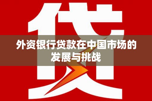 九龙外资银行贷款在中国市场的发展与挑战
