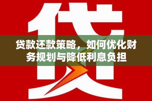 九龙贷款还款策略，如何优化财务规划与降低利息负担