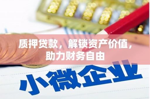 九龙质押贷款，解锁资产价值，助力财务自由
