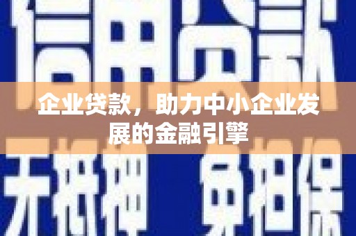 九龙企业贷款，助力中小企业发展的金融引擎