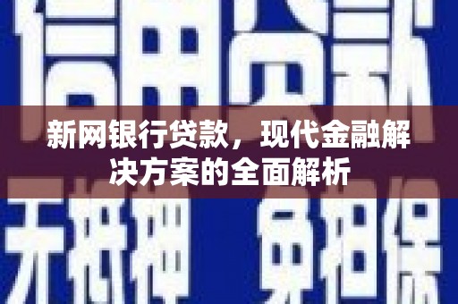 九龙新网银行贷款，现代金融解决方案的全面解析