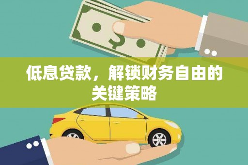 九龙低息贷款，解锁财务自由的关键策略
