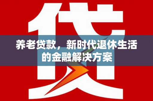 九龙养老贷款，新时代退休生活的金融解决方案