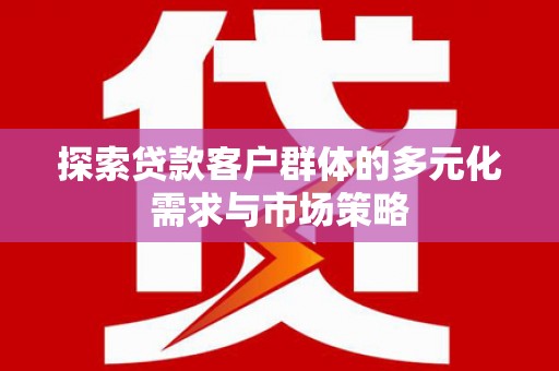 九龙探索贷款客户群体的多元化需求与市场策略