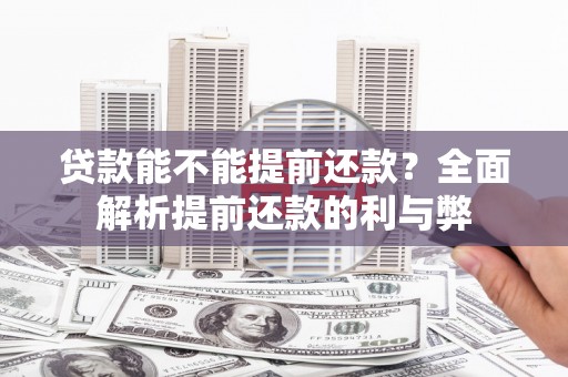 九龙贷款能不能提前还款？全面解析提前还款的利与弊