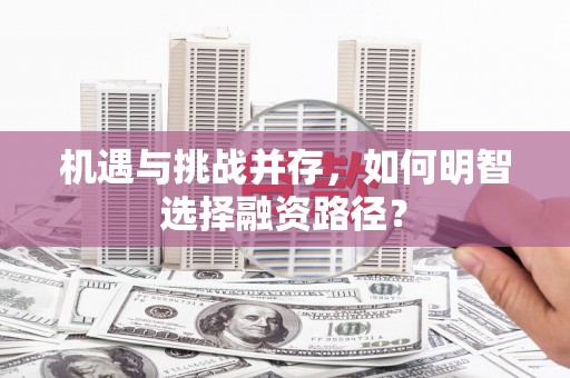 九龙机遇与挑战并存，如何明智选择融资路径？